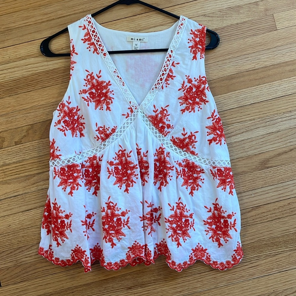 White and red gorgeous Miami top